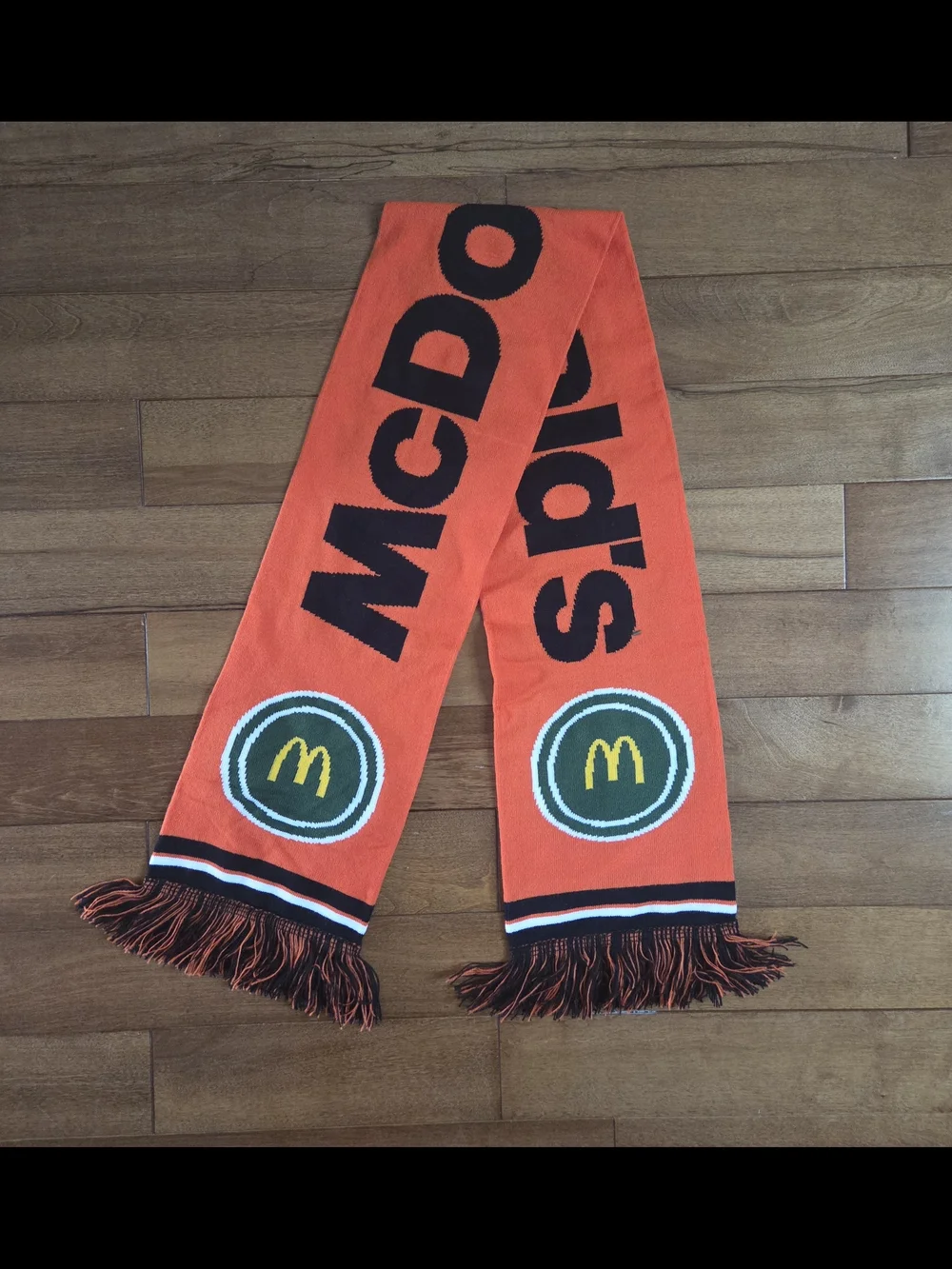 Mc Donalds Orange Graphic Knitted  Logo Scarf